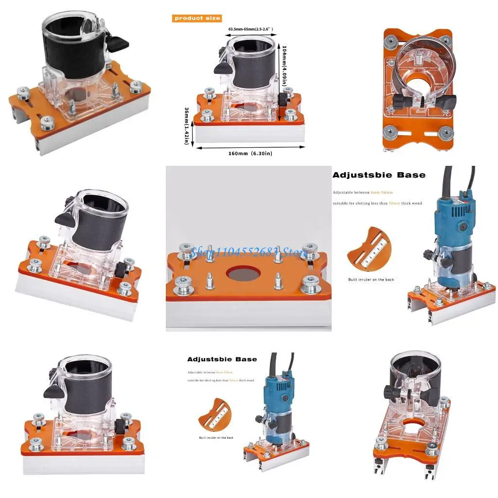 Y6GD 2 in 1 スロットベースと固定ブラケット ウッドトリマー ルーターツール 50mm用