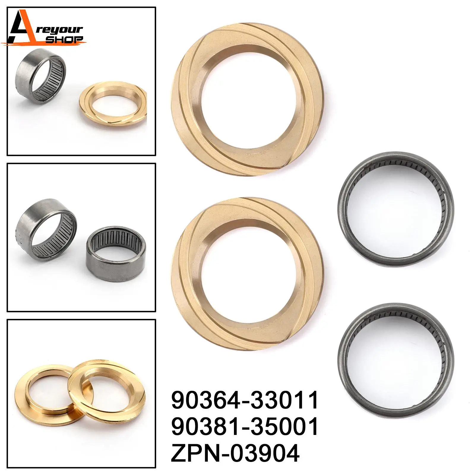 Areyourshop Front Inner Axle Spindle Bearing +Bush Kit for Land cruiser 78 79 80 100 Series 90364-33011 90381-35001 Car Parts