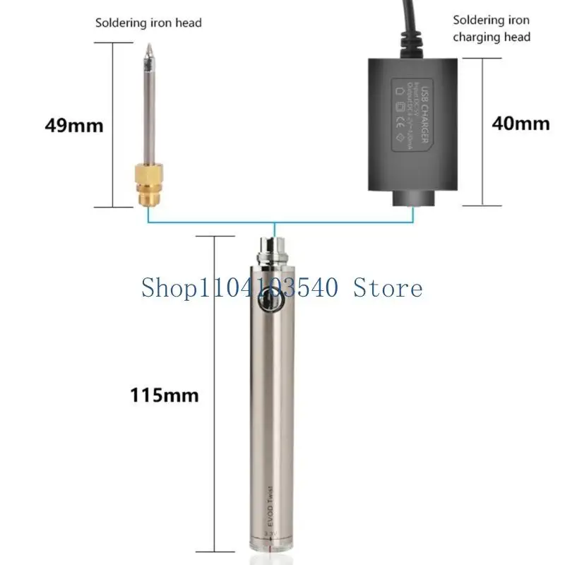 02DC Soldering Iron Set Upgraded DC5V 8W Soldering Iron Pen VoltageAdjustable 1300mA