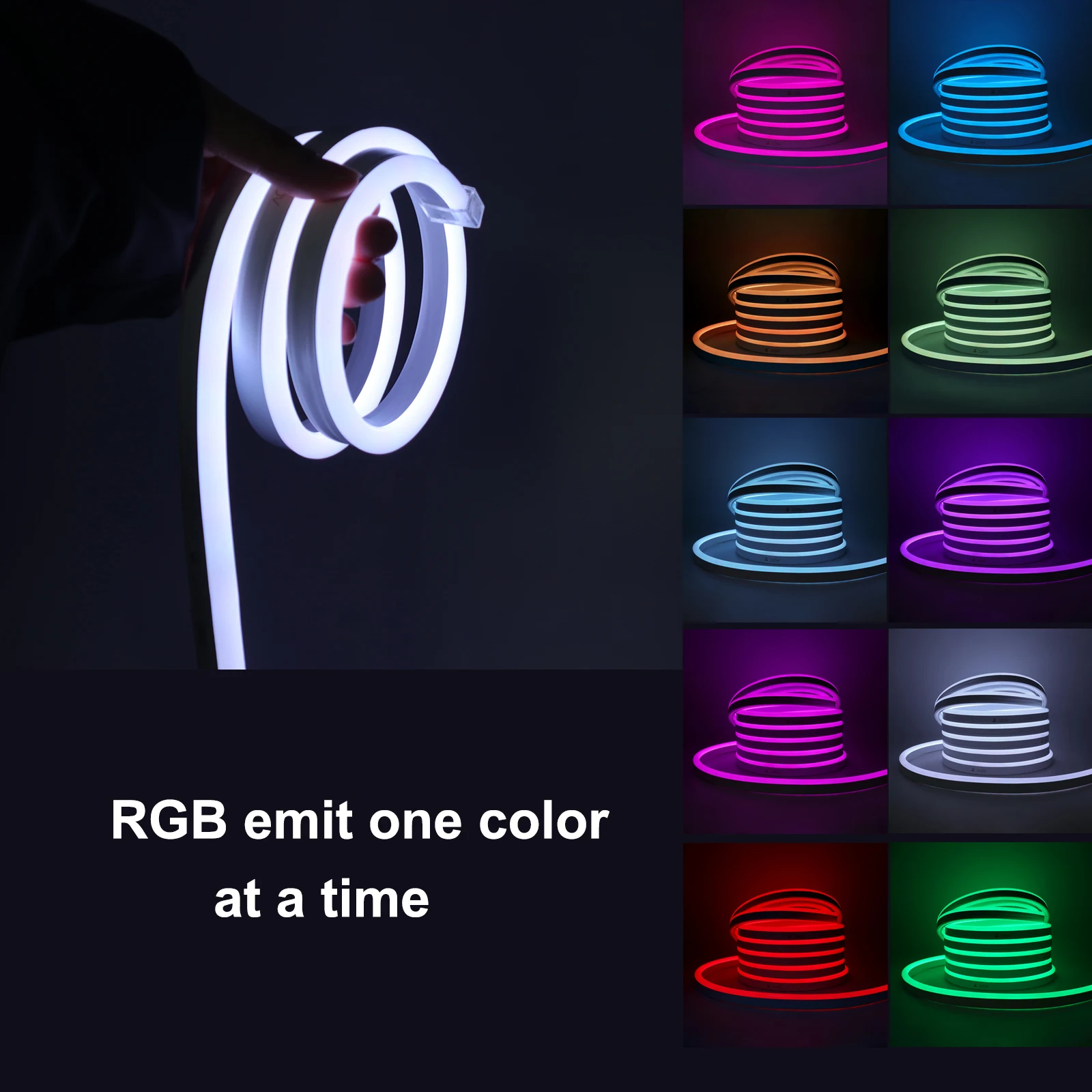 AC 220V 110V RGB LED Neon Strip Light Music Ribbon Tape Tuya Smart WiFi Bluetooth APP Control IP67 Neon Sign Lamp Support Alexa