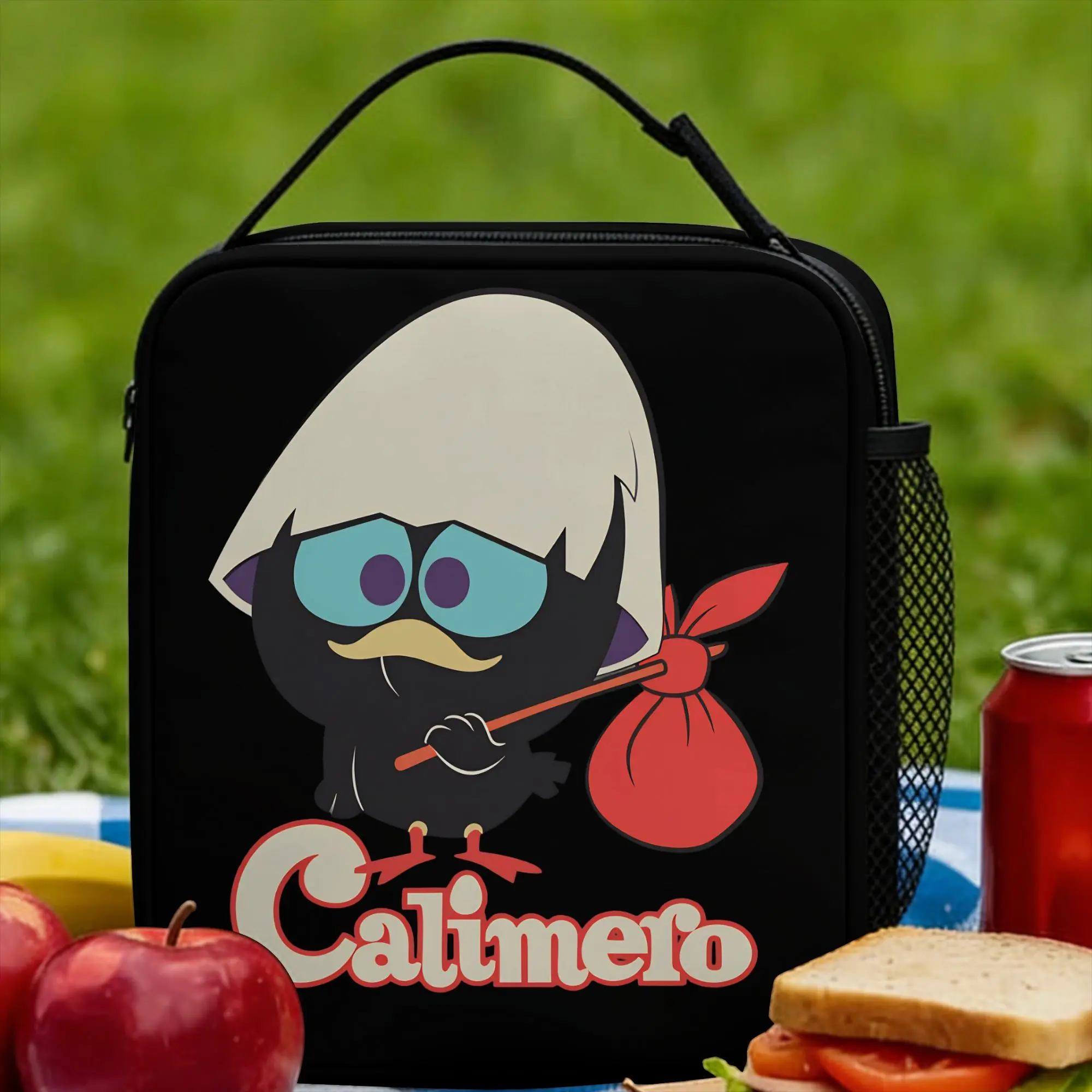 Cartoon Calimero Lunch Bag  Casual Lunch Box For Girls Travel Portable Insulated Cooler Bag Oxford Graphic Thermal Lunch Bags