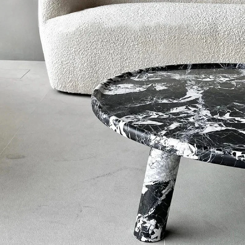 X0 Tavolino da caffè italiano minimalista in marmo naturale di fascia alta, moderno, leggero, di lusso, di fascia alta, per soggiorno, tavolino di design creativo