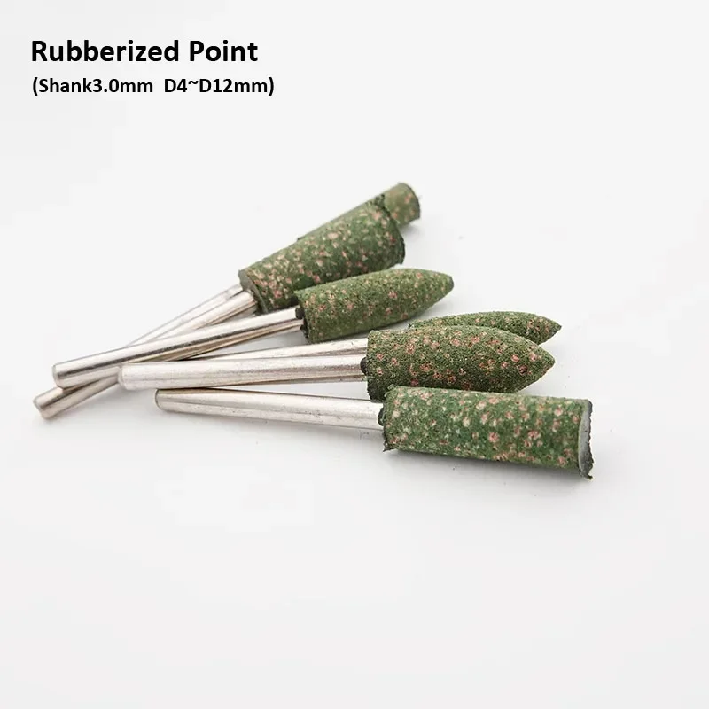 Shank 3.0mm Rubberized point D4~12mm Sponge polishing head remove knife marks stainless steel aluminum alloy grinding& trimming