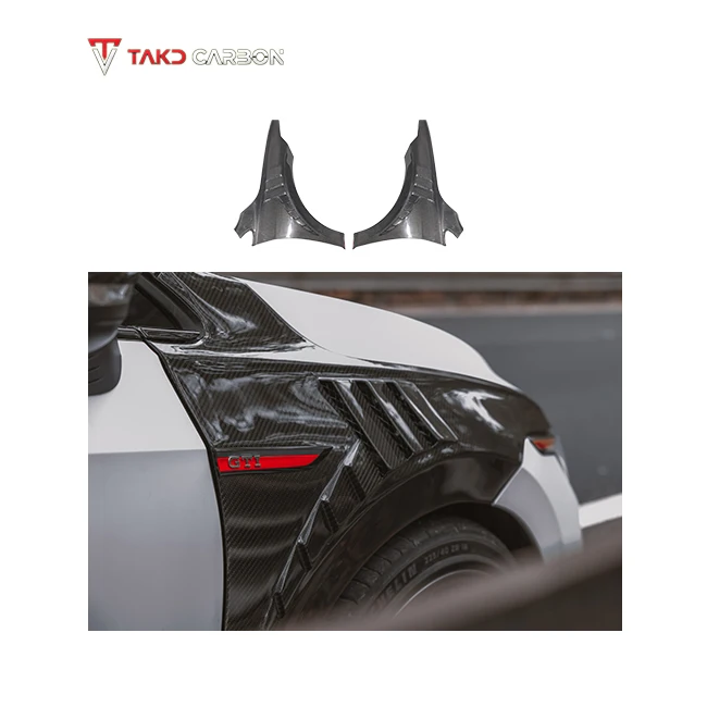 TAKD CARBON Light Weight 100% Dry Carbon Fiber Car Wheel Fenders For  VW Golf 8 GTI 2021-UP