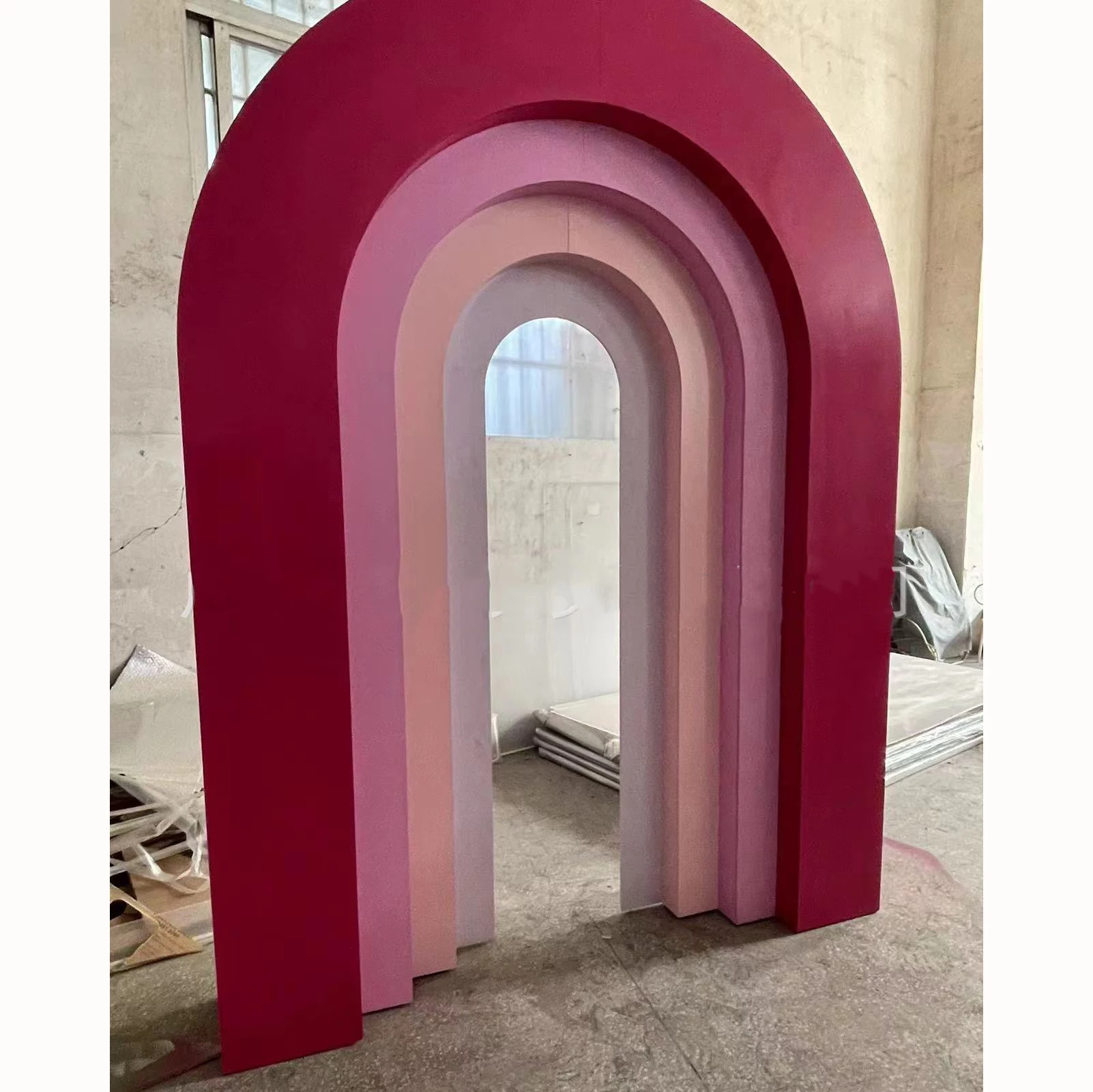 Modern Wave Round Pvc Backdrop Panel Arch Stand Decoration For Wedding Events