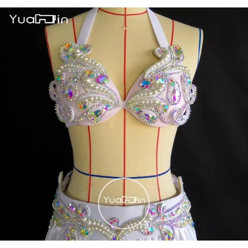 Customized New Belly Dance Performance Costume Female Adult Individual Group Style Split Long Skirt Set Exotic Dancewear
