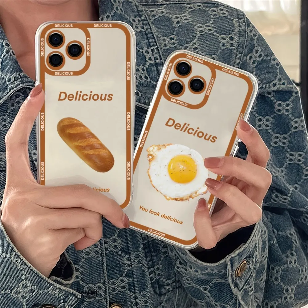 Funda de teléfono con comida deliciosa y sencilla para Samsung S 23 22 21 20 ultra plus lite, carcasa transparente
