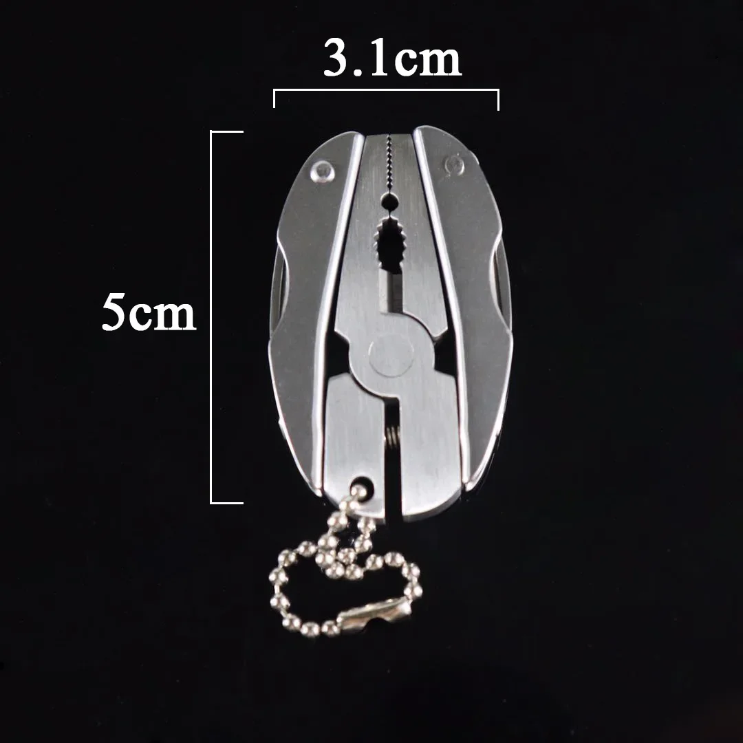 Imagem -05 - Portátil de Outdoor Multitool Alicates Faca Chaveiro Chave de Fenda Multi Ferramentas Mini Alicates Multi Ferramenta Aço Inoxidável