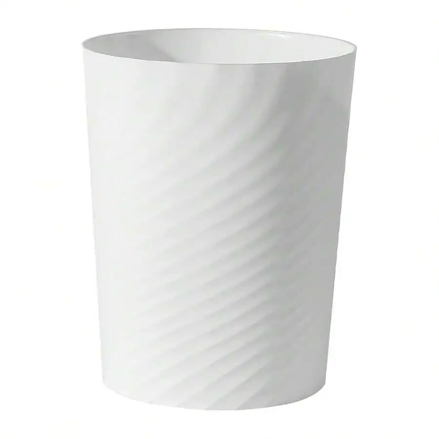 

Plastic Small Trash Can Wastebasket For Bathroom Laundry Kitchen Office White 1.8 Gallon