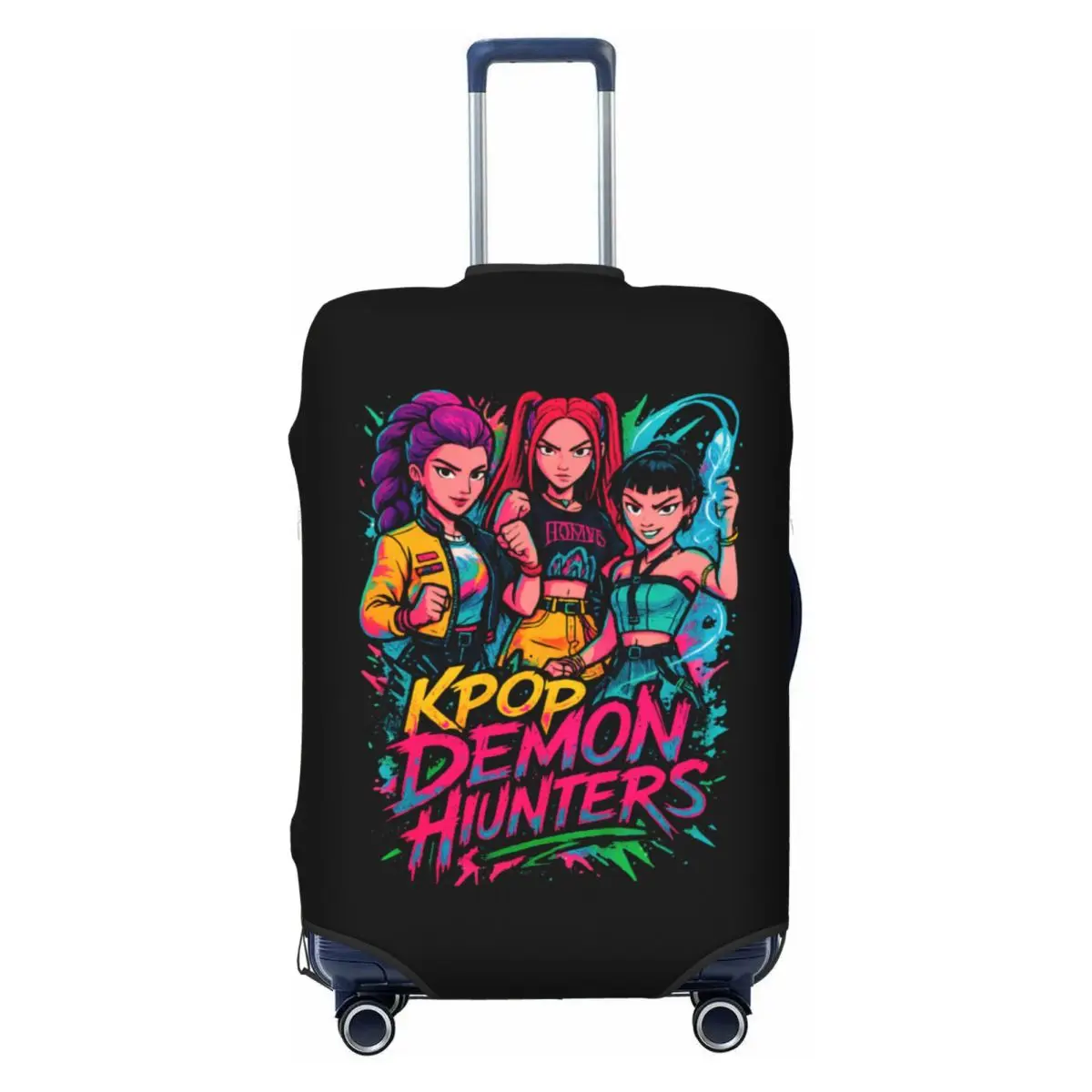 

Custom K-Pop Demon Hunters Girls Luggage Cover Funny Suitcase Protector Covers Suit For 18-32 inch
