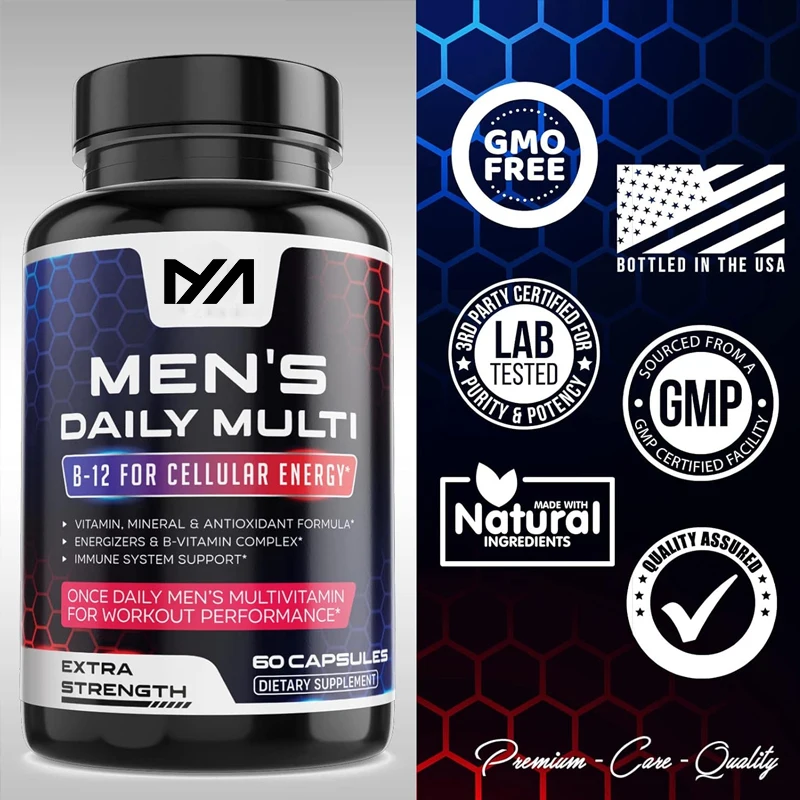 

Men's multivitamins - daily multivitamins A, C, D, E, B, zinc, calcium, etc. - energy, immune,and overall health support for men