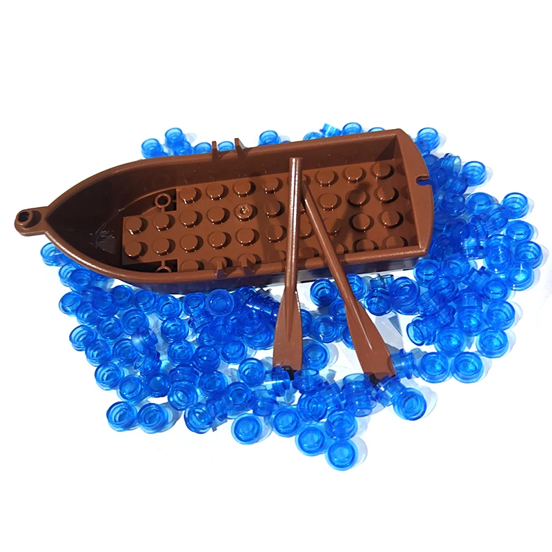 Roeien Scène 2551 21301 Houten Boot Roeispaan Onderdelen MOC Bricks Speelgoed Bouwstenen Oceaan Zeewater DIY Compatibel met LEGO