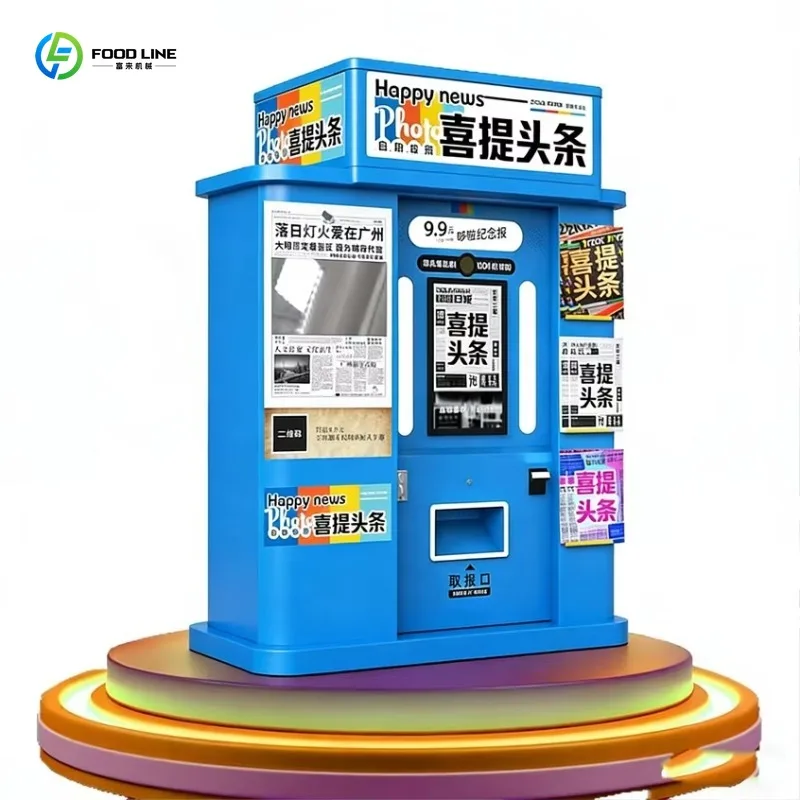 Customized Vintage Newspaper Photo Booth Vending Machine Built In Printer Digital SLR Camera Remote Function For Party