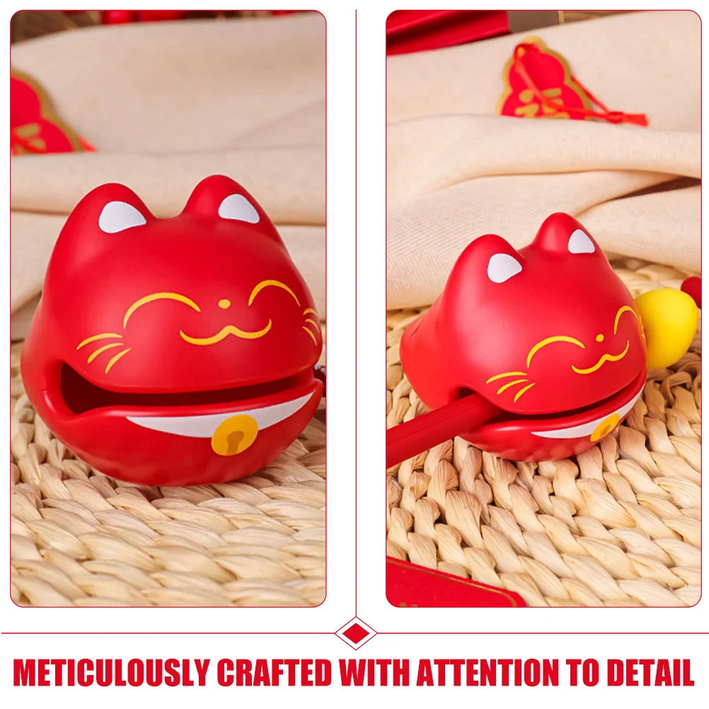 

1 Set Cute Cartoon Lucky Cat Wooden Fish Temple Block For Office Relaxation Music Instrument Percussion Plaything Stress Relief