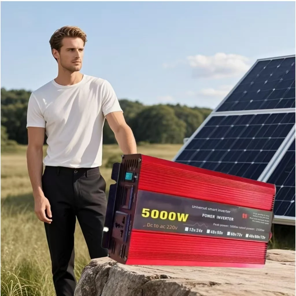 

5000W Power Inverter 12V To 220V AC, Low Voltage Alarm/Protection, Overload & Overheat Protection For Car/RV/Home Use
