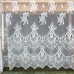 300CMX150cm Width Exquisite Black and White Lace Fabric, DIY Dress, Curtain Decoration, Wedding Decoration Accessories