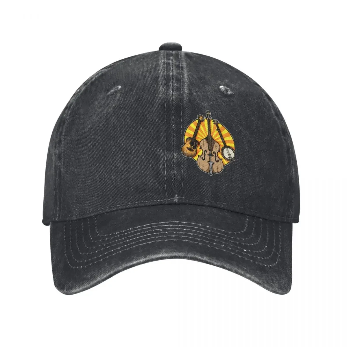 

Bluegrass and/or Folk Instruments T-Shirt Orange and Yellow Baseball Cap hiking hat Sun Cap Men Hats Women's