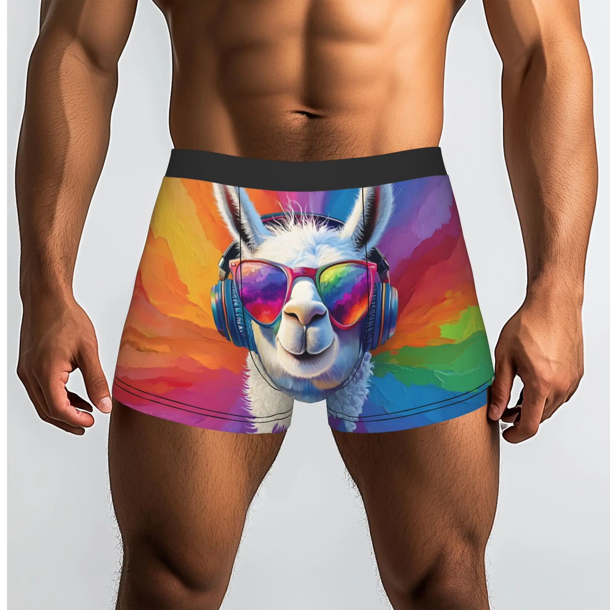 

1piece Llama Sunglasses Cute Underpants Homme Panties Male Underwear Comfortable Shorts