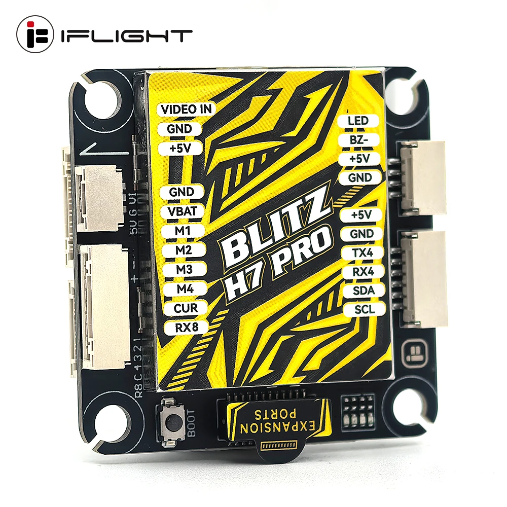 

Контроллер полета IFlight BLITZ H7 Pro ICM42688 STM32H743 4S-12S LIPO Blackbox Светодиодный контроллер BEC 35x35 мм 20 г для RC FPV Drone