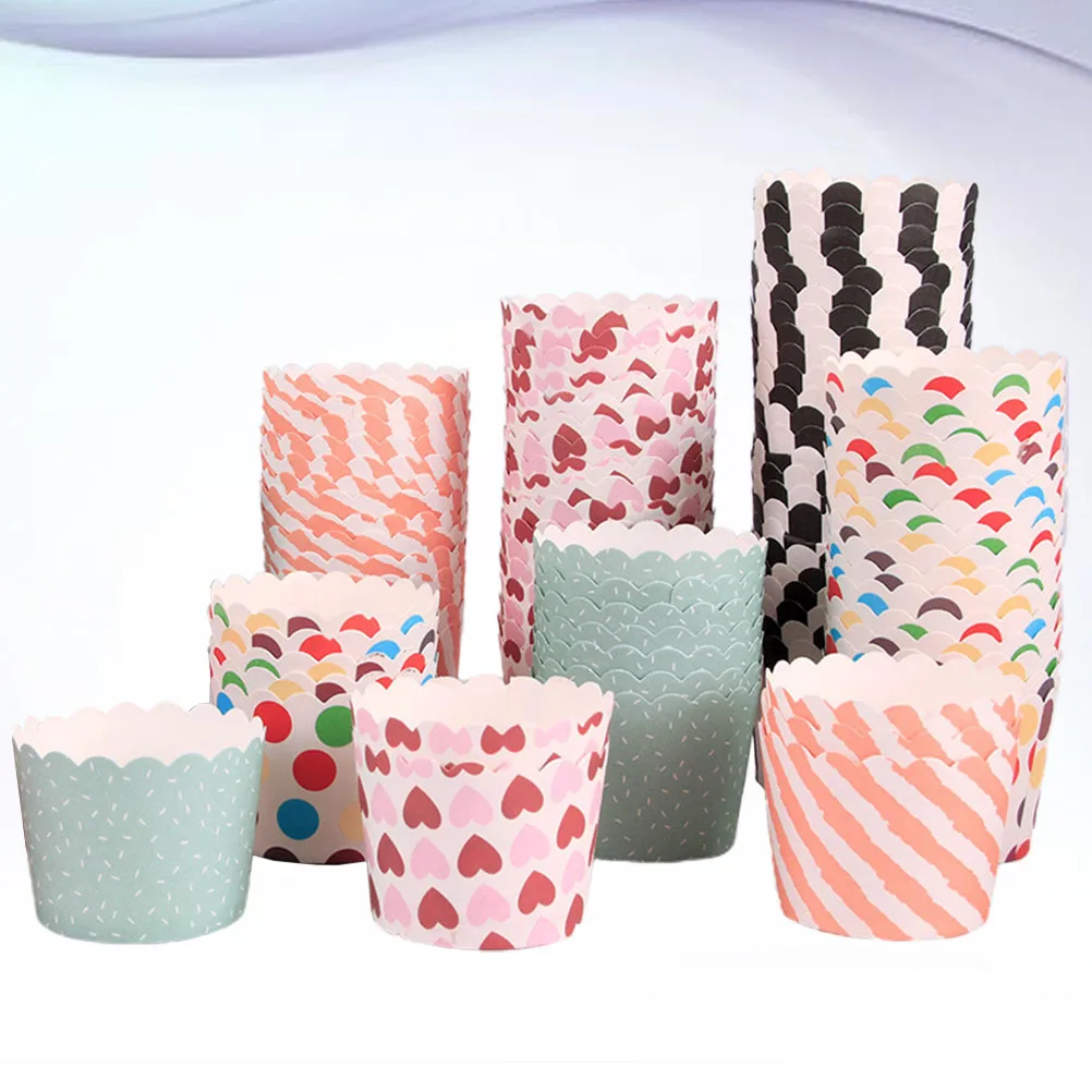 

100Pcs Decorative Cupcake Wrappers Heat Resistant Baking Cups for Cake Muffin Chocolate Dessert Elegant Party Celebration Decor