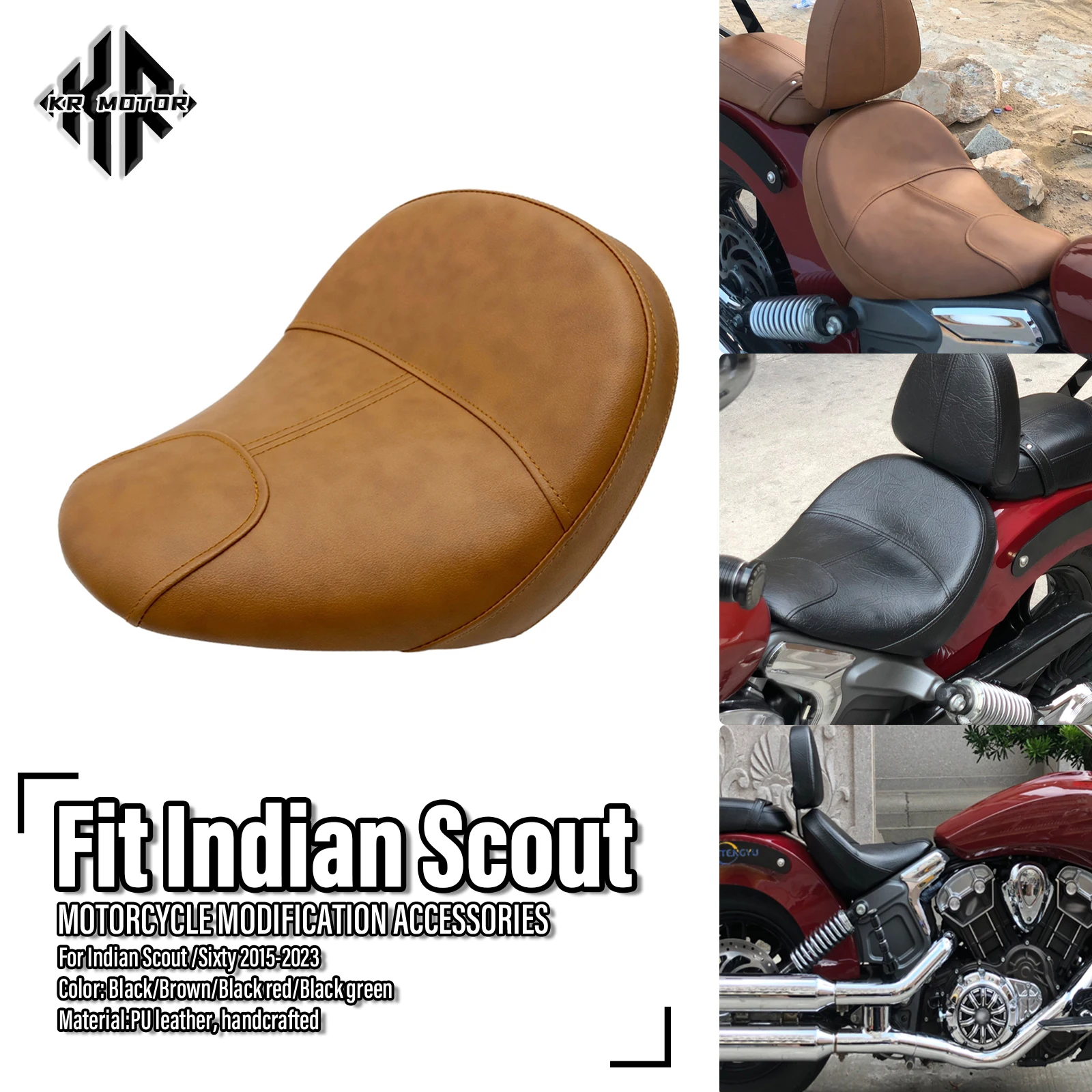 

For Indian Scout/Scout Sixty 2015-2023 Motorcycle Solo Seats Rider Saddle Driver Cushion Soft Seat Cushion Street Bob Styling