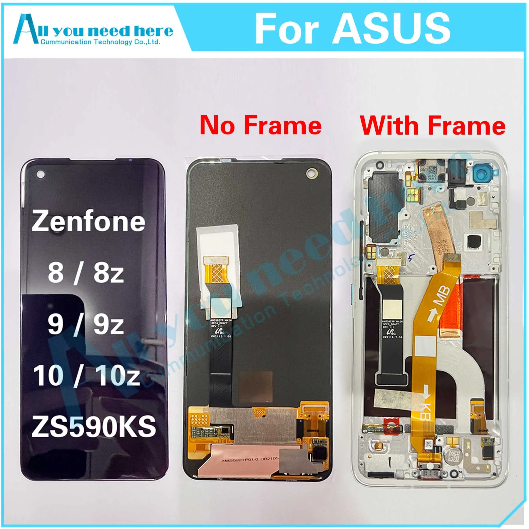 

100% Test For Asus Zenfone 8 8z 9 9z 10 10z ZS590KS LCD Display Touch Screen Digitizer Assembly Repair Parts Replacement