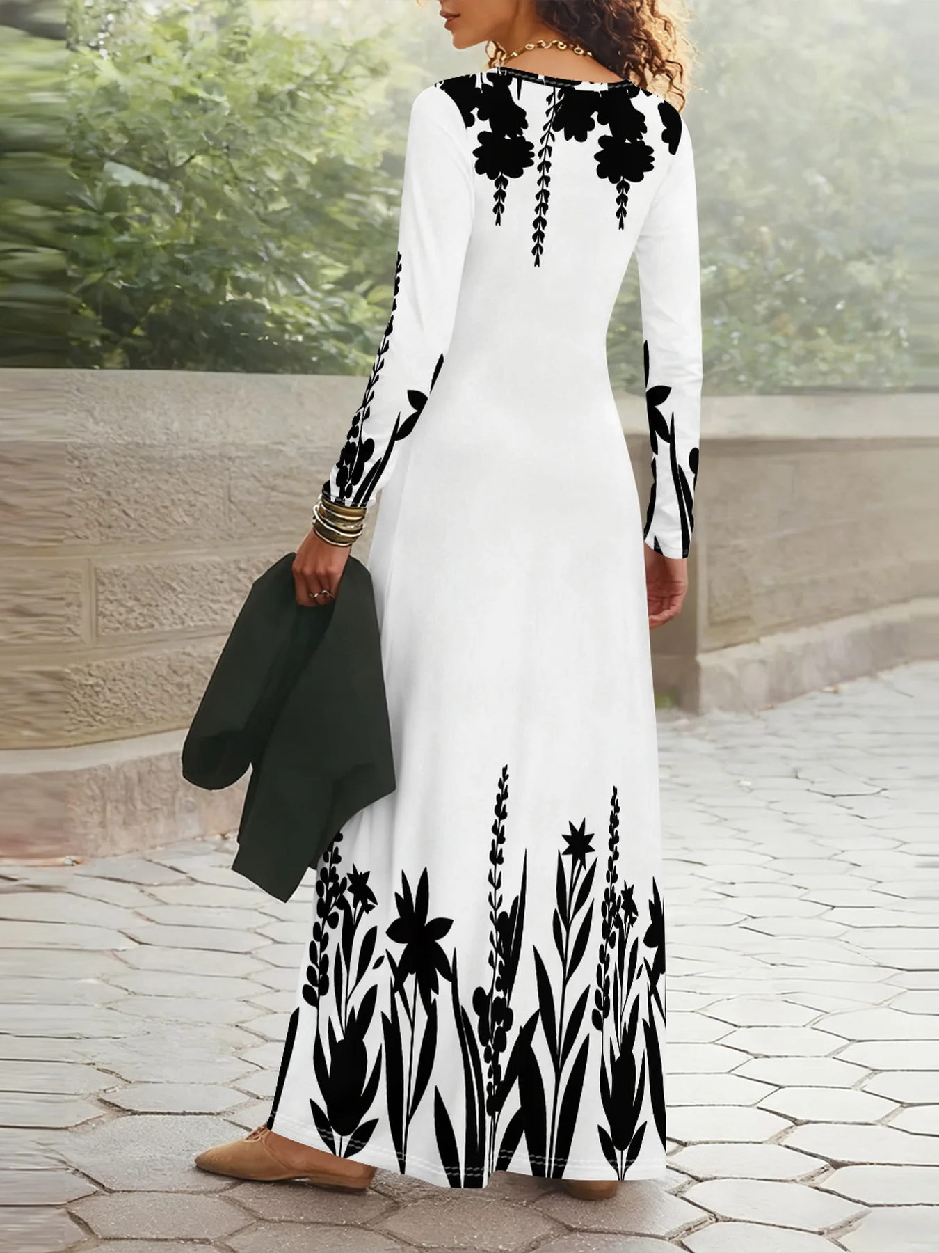 プリントデザイン レディース ブラック ホワイト シルエット - Ethnic Fashion Wear のレビューと価格