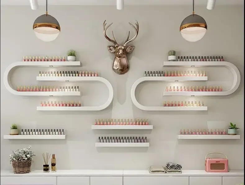 

Manicure display rack, wall rack, nail polish, plastic rack, wall mounted U manicure shop wall cosmetics