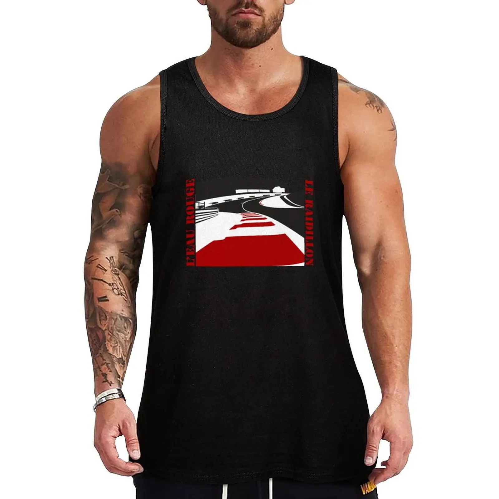 Spa Francorchamps L'Eau Rouge and Le Raidillon corners artwork Tank Top gym clothes men quick-drying t-shirt Gym clothes