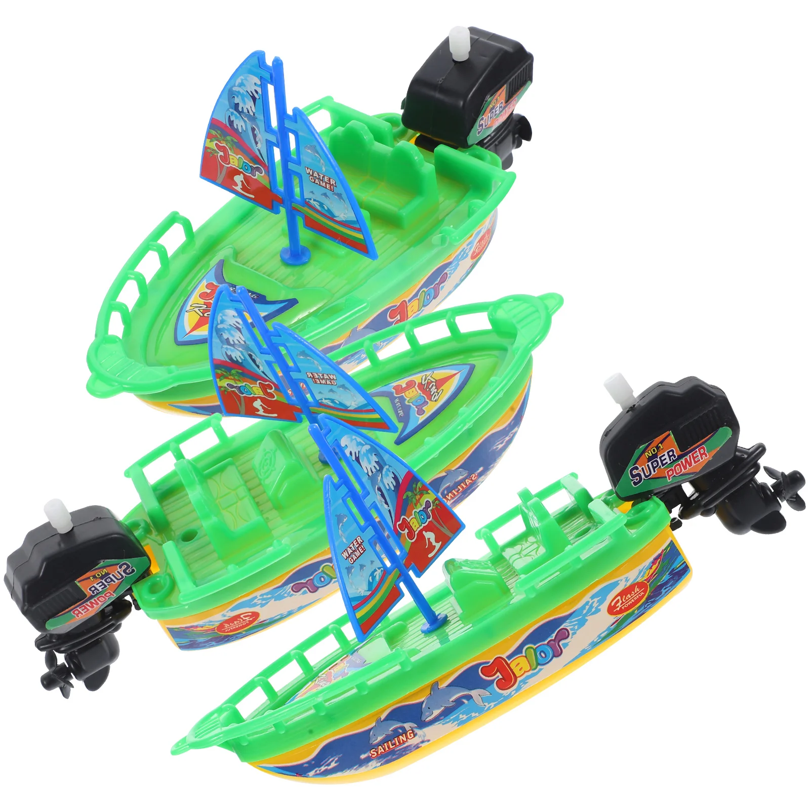 3pcs Sailboat Up Bath For Kids Swimming Pool Swimming Pool Floating Play Wind-Up Boat Toddler Shower Water Plastic