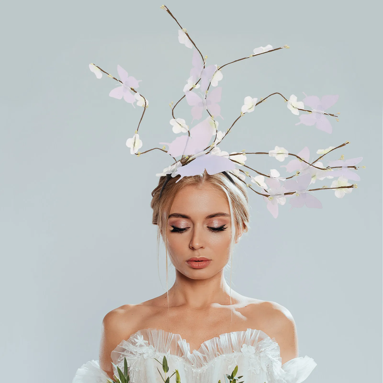 Butterfly Flower Headband Party Cosplay Festival Hair Decor Women Costume Headdress Decorative Hairband Celebration