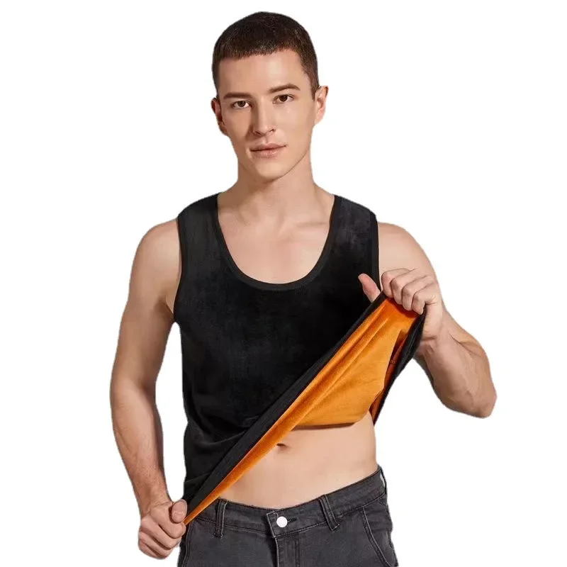 Warm Vest For Man Keep Warm Underwear Men Vest Men\'s Winter Thermo Shaping Male Vest Comfortable With Velvet #htyus