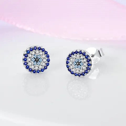 Högkvalitativa örhängen 925 sterlingsilver Blå magiska öga för kvinnor Fin juvel inredd med glänsande zirkon Födelsedagsfestpresenter 6 best sales topstoney - №5