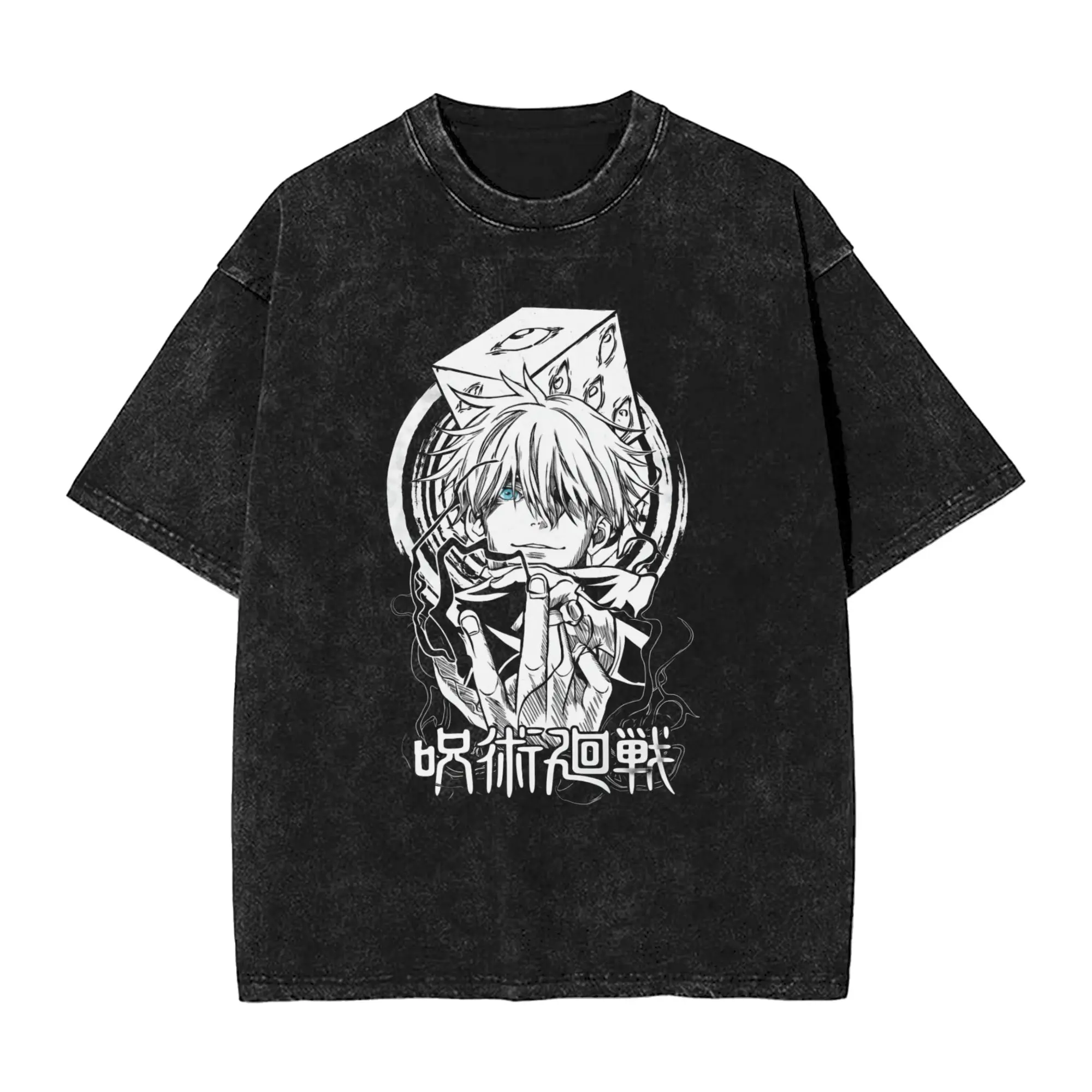 

Винтажная футболка J-Jujutsus K-Kaisens, мужская оригинальная футболка с коротким рукавом, 100% хлопок, футболка в стиле Харадзюку, комикс-аниме, городские футболки, топы