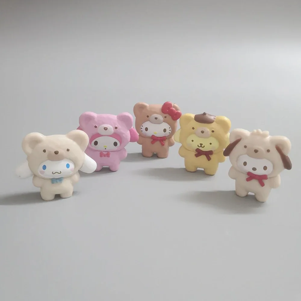 Sanrio 5Cm My Melody Figure Anime Kawaii Melody Kuromi Hello Kitty Collection A Set of 5 Pvc Materials Gifts For Children