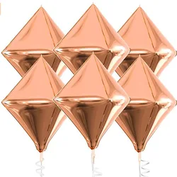 2pcs 22inch Rose Gold Silver rhombus Foil balloon happy Birthday Party decorations Wedding Baby Shower helium Globos Supplies