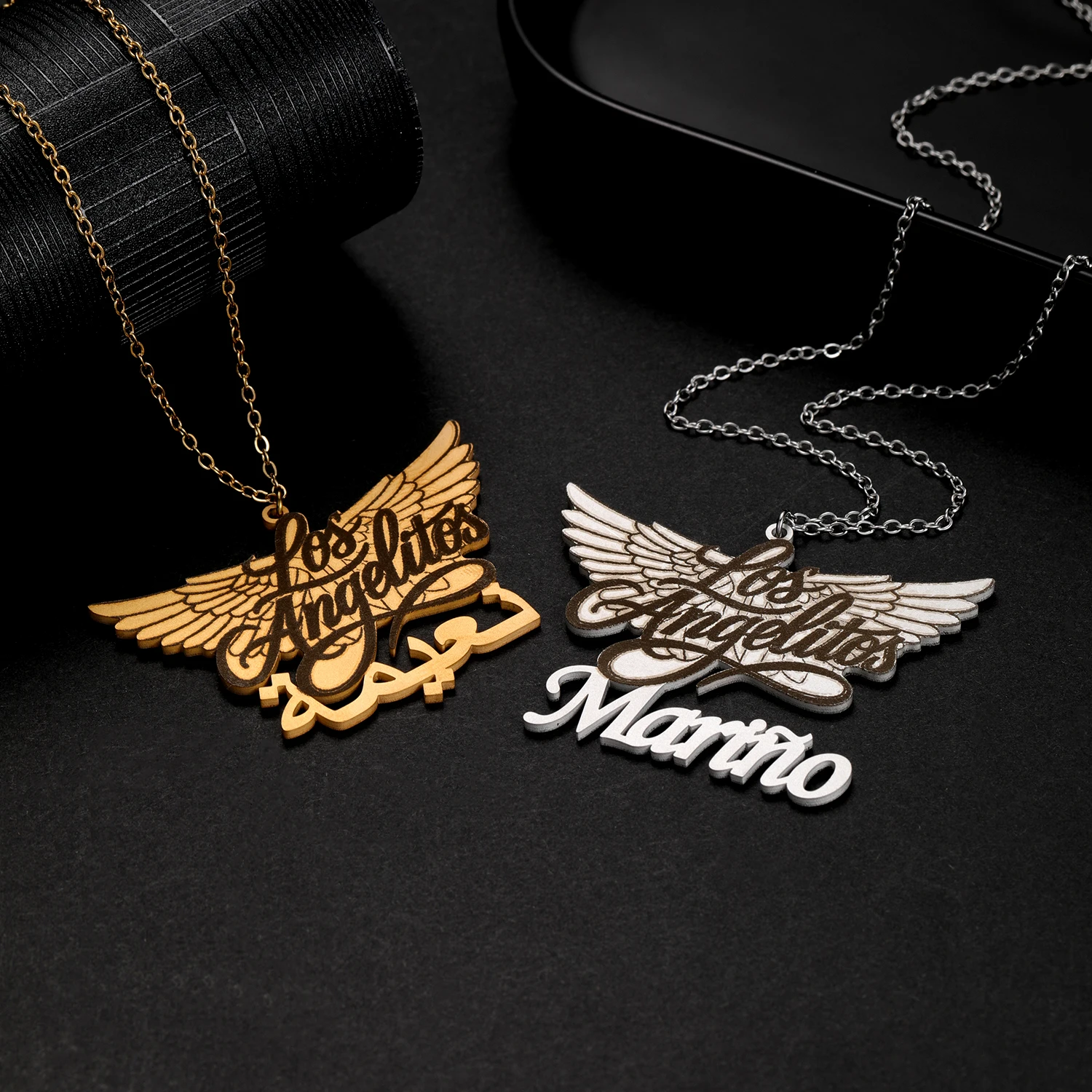 Personalisierte Logo-Anhänger-Halskette mit Gravur, Edelstahl-Halskette mit individuellem Bild, Maßgefertigter Schmuck als Geschenk – Detail 3