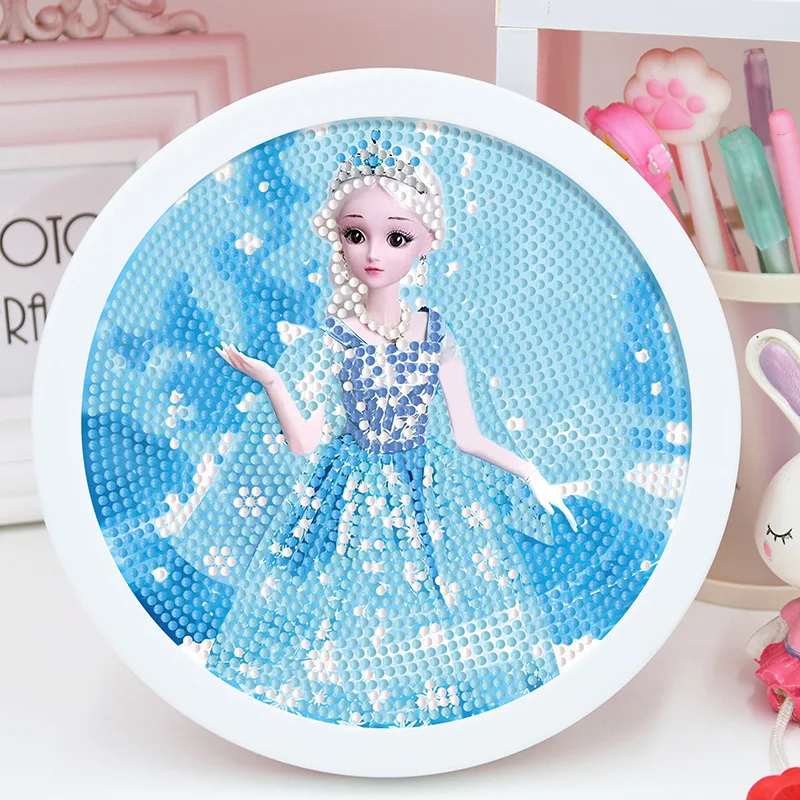 

Frozen 5D Full Drill Diamond Painting with Frame DIY Disney Princess Elsa Kids Birthday Gift Home Decor Ornament