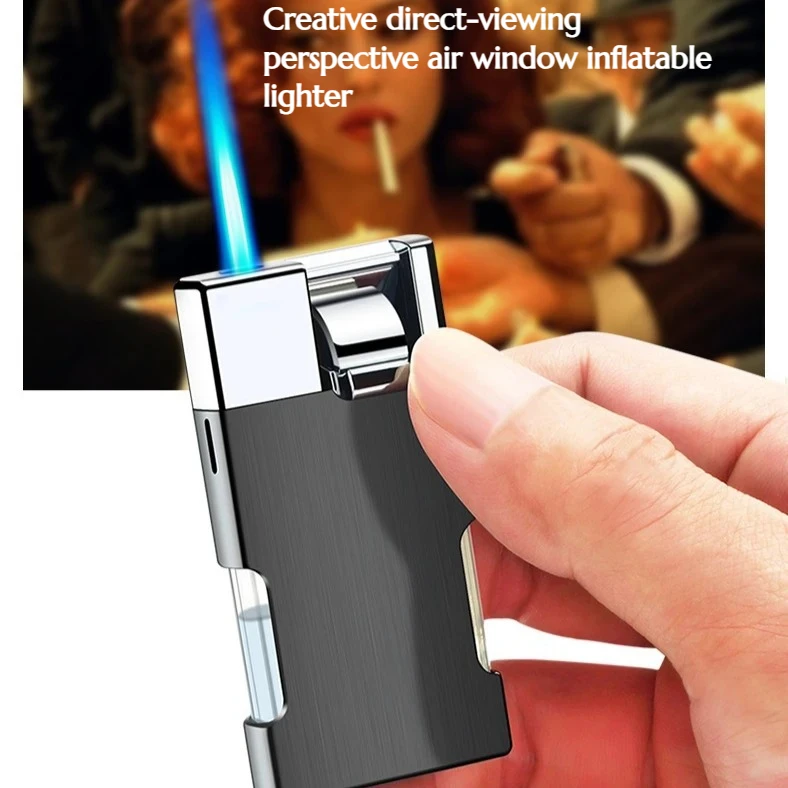 

Directly Press Transparent Air Window Lighter To Ignite Windproof Inflatable and Portable Cigarette Accessories