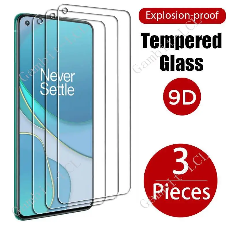 

3PCS Tempered Glass For OnePlus 9 9R 6.55" One Plus OnePlus9 OnePlus9R LE2113, LE2111, LE2110 LE2101 Screen Protector Cover Film