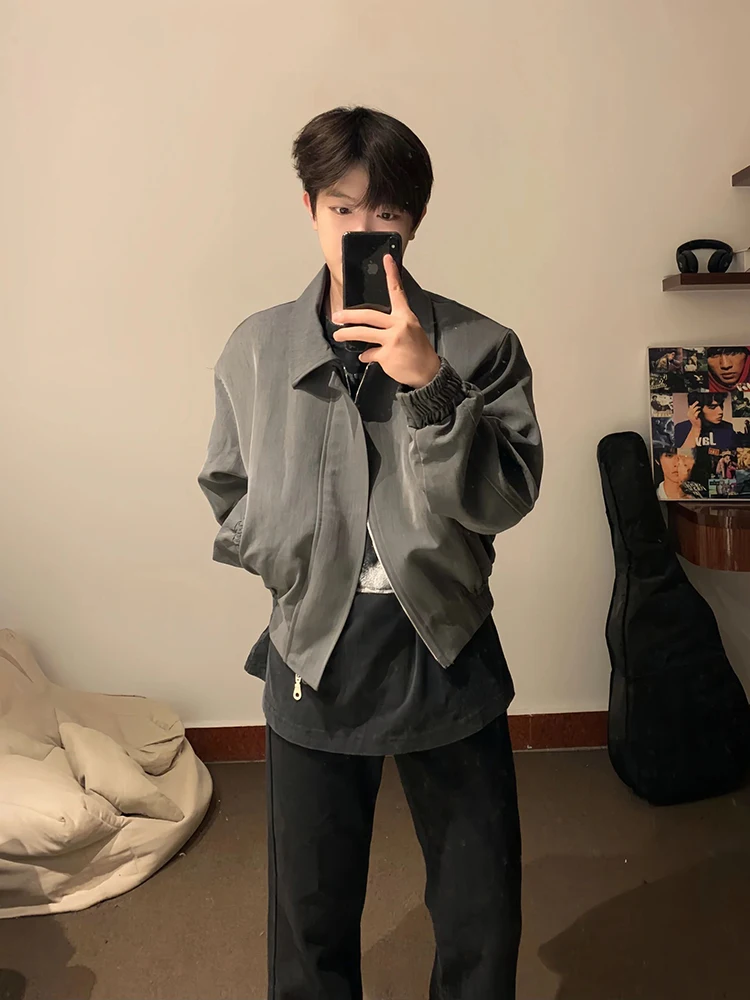 

Мужская бейсбольная куртка Mature Ele с глубоким вырезом и отложным воротником, стильная осенняя верхняя одежда для подростков