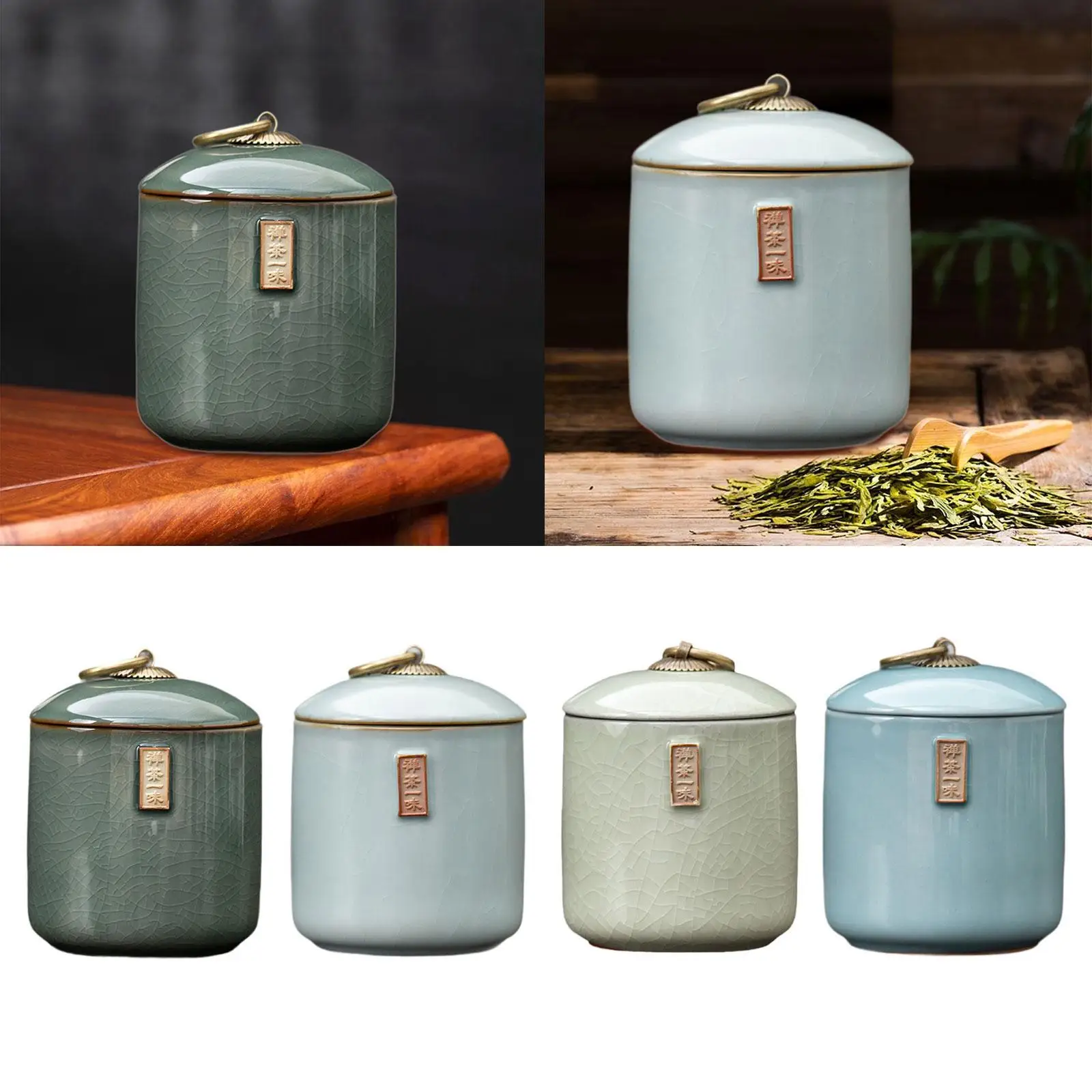 

Ceramic Tea Storage Jar Can Food Container for Restaurants Loose Tea Kitchen