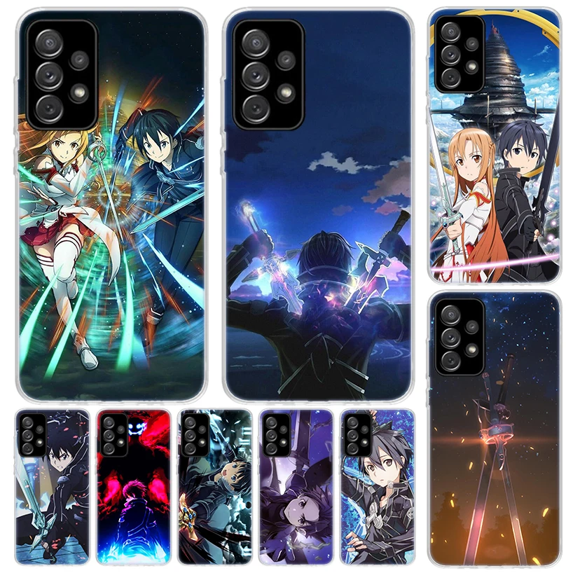 Sword Art Online Kirito Asuna Phone Case For Samsung Galaxy A15 A14 A54 A13 A53 A12 A52S A55 A22 A23 A24 A32 A33 A34 A25 A35 A03