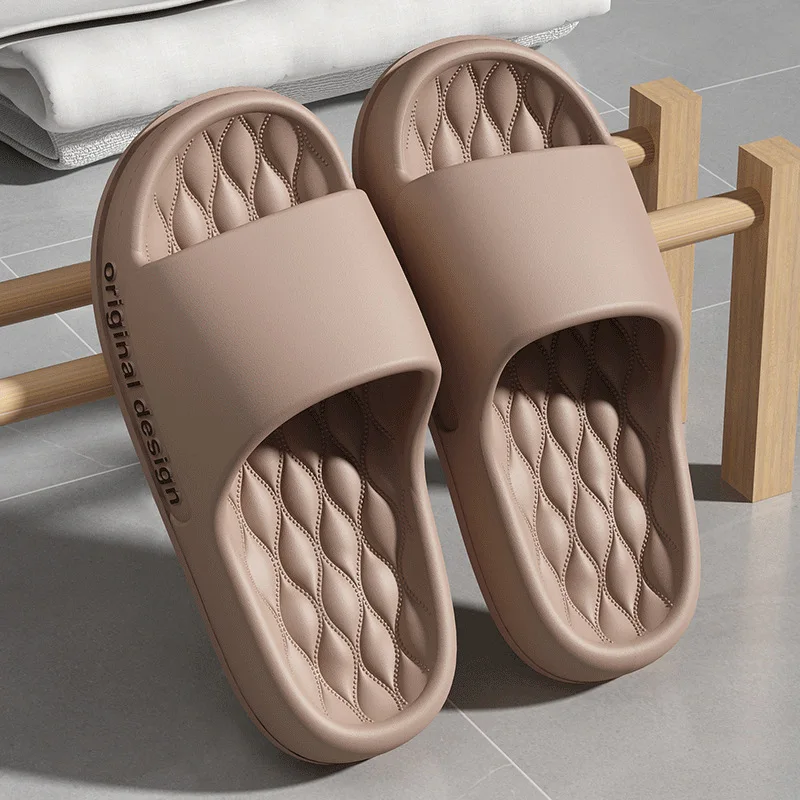 Shevalues New Women Beach Shoes Summer Fashion Platform Slippers Men Indoor Anti Slip Bathroom Slides Couples House Sandals 2024