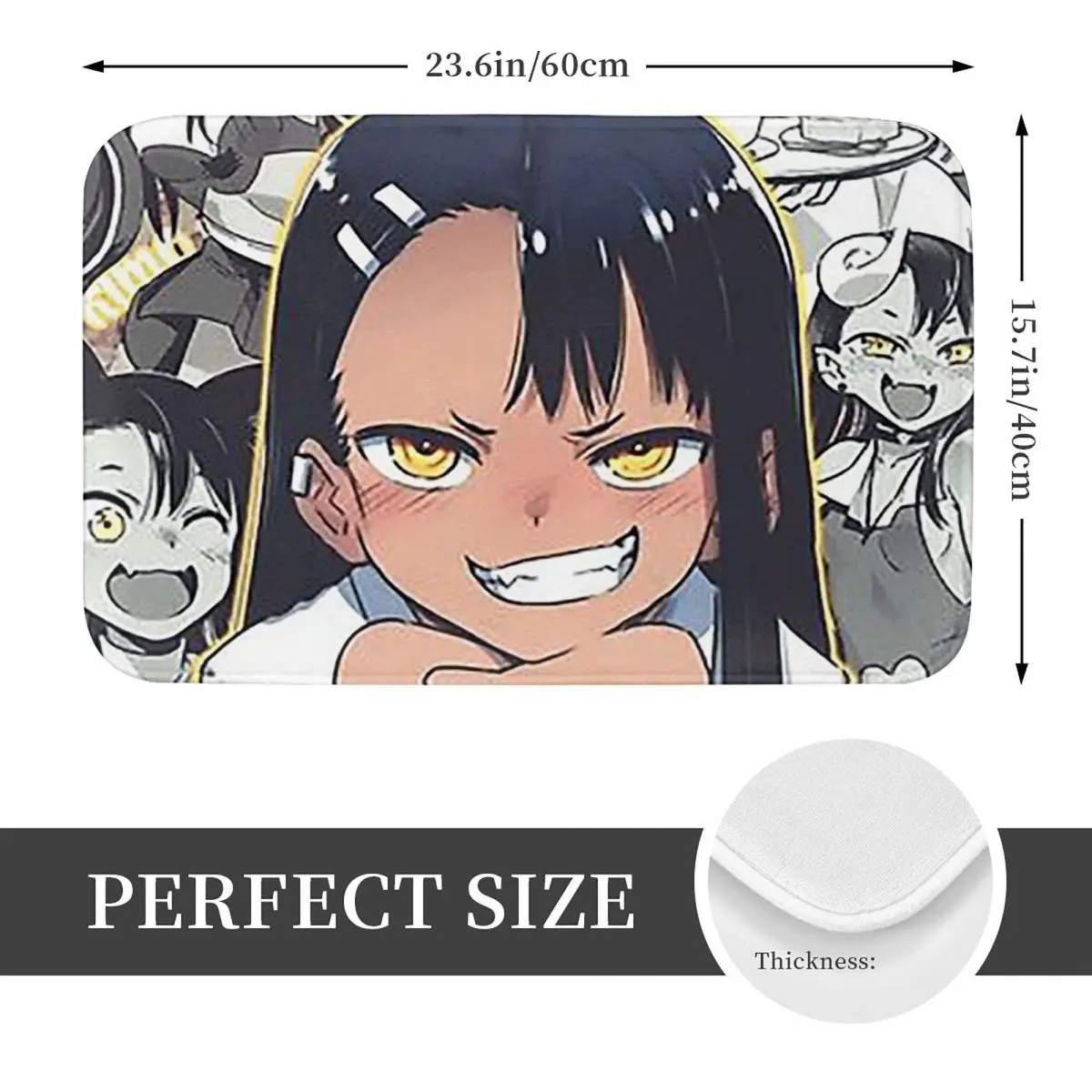 Nagatoro Hayase The Sassy Waifu From Don't Toy With Me, Miss Nagatoro Anti-slip Doormat Floor Mat Carpet Rug Footpad Mats