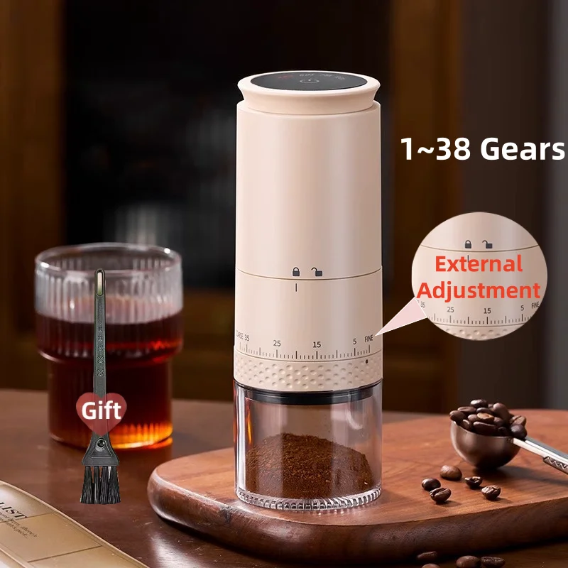 مطحنة لدغ قهوة مخروطية كهربائية ، ماكينة طحن حبوب قابلة للتعديل خارجيًا ، مطحنة كافيه بوهنين ، وجديدة