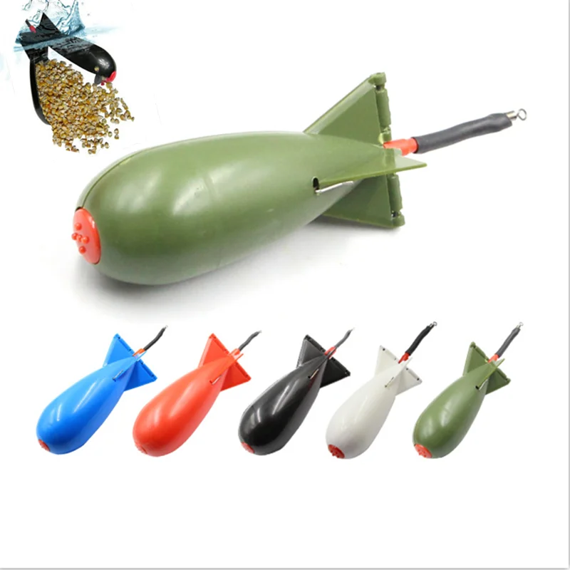 Fishing Rocket Feeder Large Small Spod Bomb Float Lure Bait Holder Pellet Rocket Feeder 3 Size Pellet Rockets Feeders