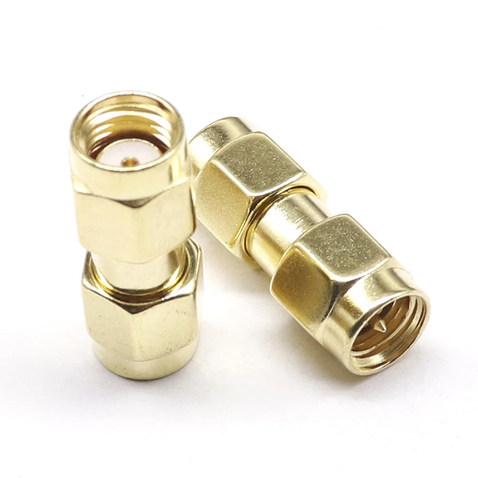 1PCS SMA To SMA Gold Plated RP-SMA Connector RF Adapter Straight Bent L Type