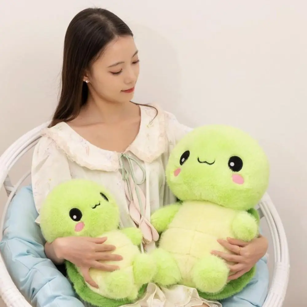 Girl Sleeping Fluffy Sea Tortoise Collection Soft Animal Sea Turtle Pillow Cute 30cm Turtle Animal Car Decor
