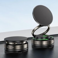 Vacuum Magnetic Car Phone Mount - 360° Rotatable, Dual-Axis Adjustable Suction Cup Holder for Dashboard/Windshield/Surface